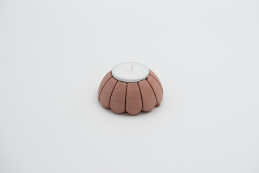 T-light holder Petal Terracotta